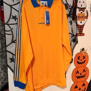 Adidas Orange and Blue Polo Shirt